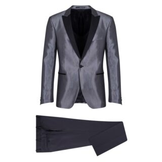 Men Prince Oliver Σμόκιν-Tuxedo Silver 100%Wool Touch (Modern Fit)