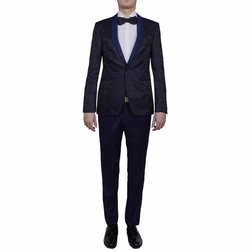 Men > Ένδυση > Ανδρικά Κοστούμια Prince Oliver Tuxedo Μαύρο Μπροκάρ (Modern Fit)