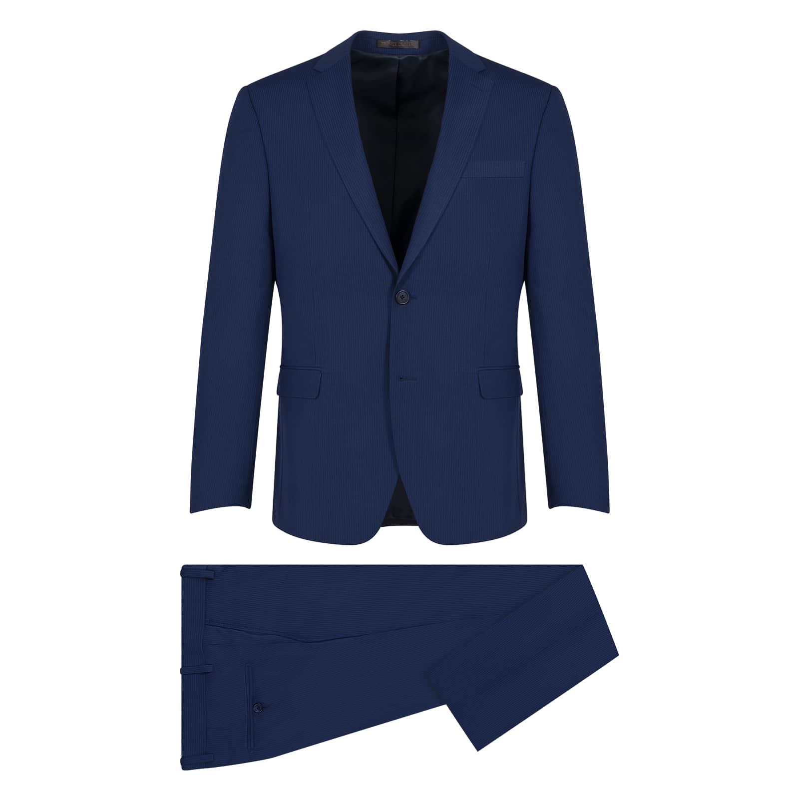 Prince Oliver Prince Oliver Κοστούμι Μπλέ με Απαλή Ρίγα 100% Wool Touch (Modern Fit)