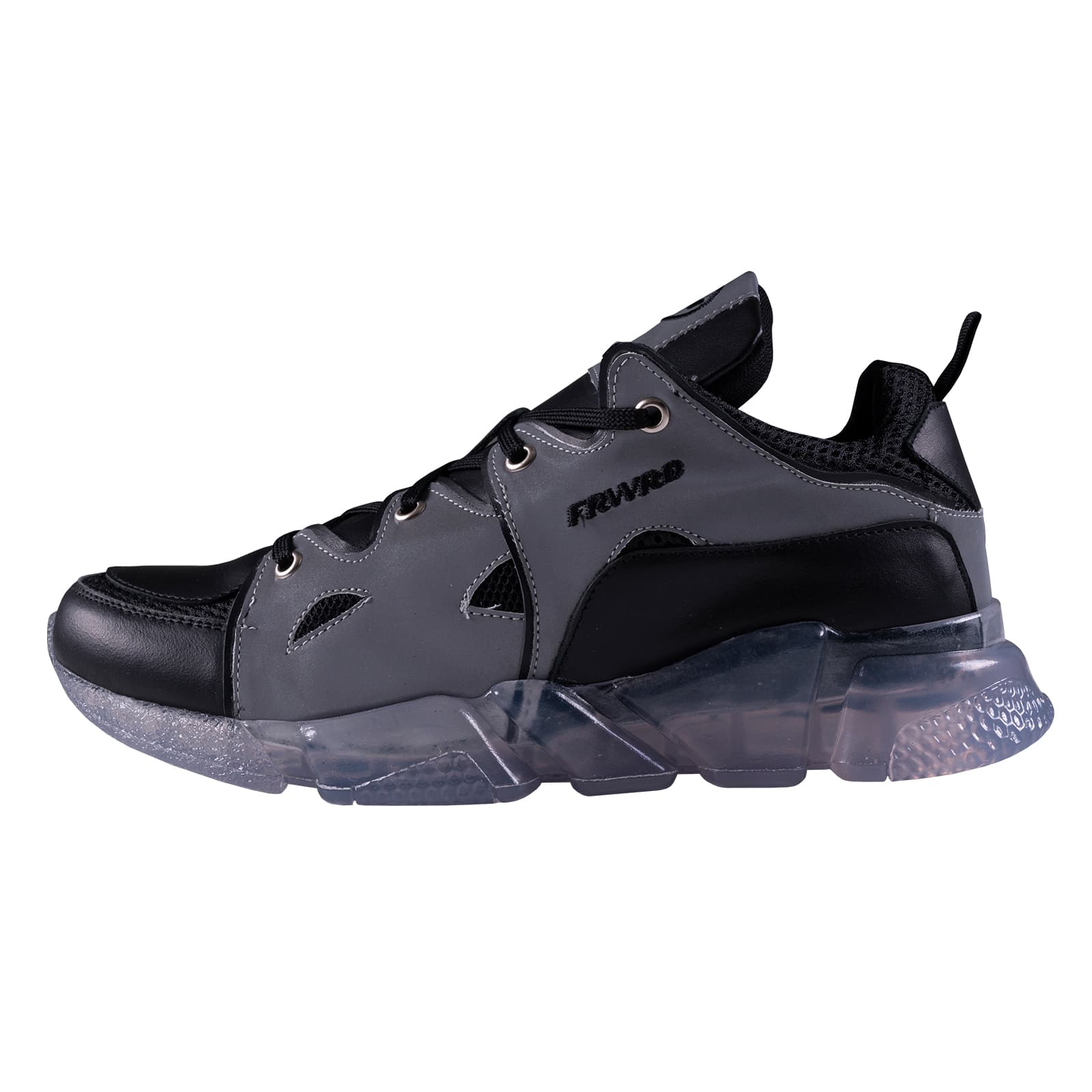 Prince Oliver Dad Shoes Μαύρα με Διάφανη Σόλα 100% Leather Outlet