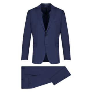 Men Prince Oliver Κοστούμι Μπλε Ραφ 100% Wool Touch (Modern Fit)