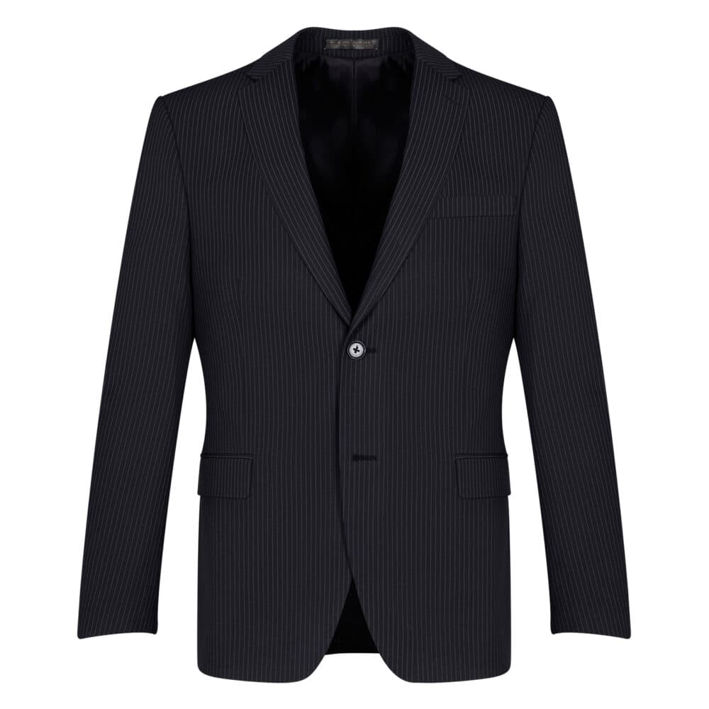Men Prince Oliver Κοστούμι Μαύρο Ριγέ 100% Wool Touch (Modern Fit) 6