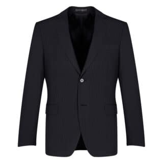 Men Prince Oliver Κοστούμι Μαύρο Ριγέ 100% Wool Touch (Modern Fit) 3