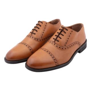 Formal Prince Oliver Καφέ Brogue Leather Shoes 6