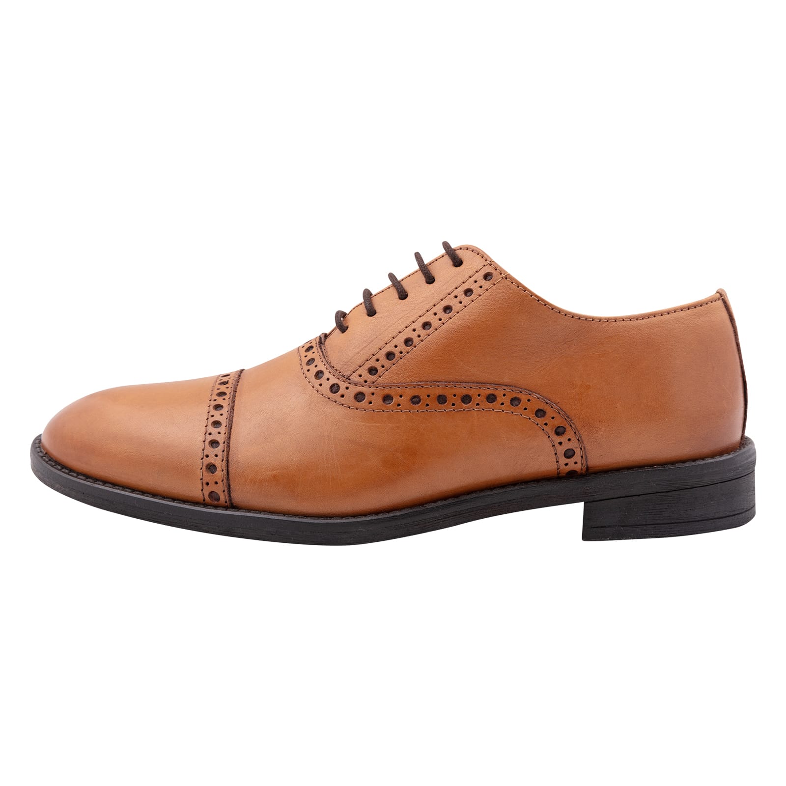 Prince Oliver Καφέ Brogue Leather Shoes