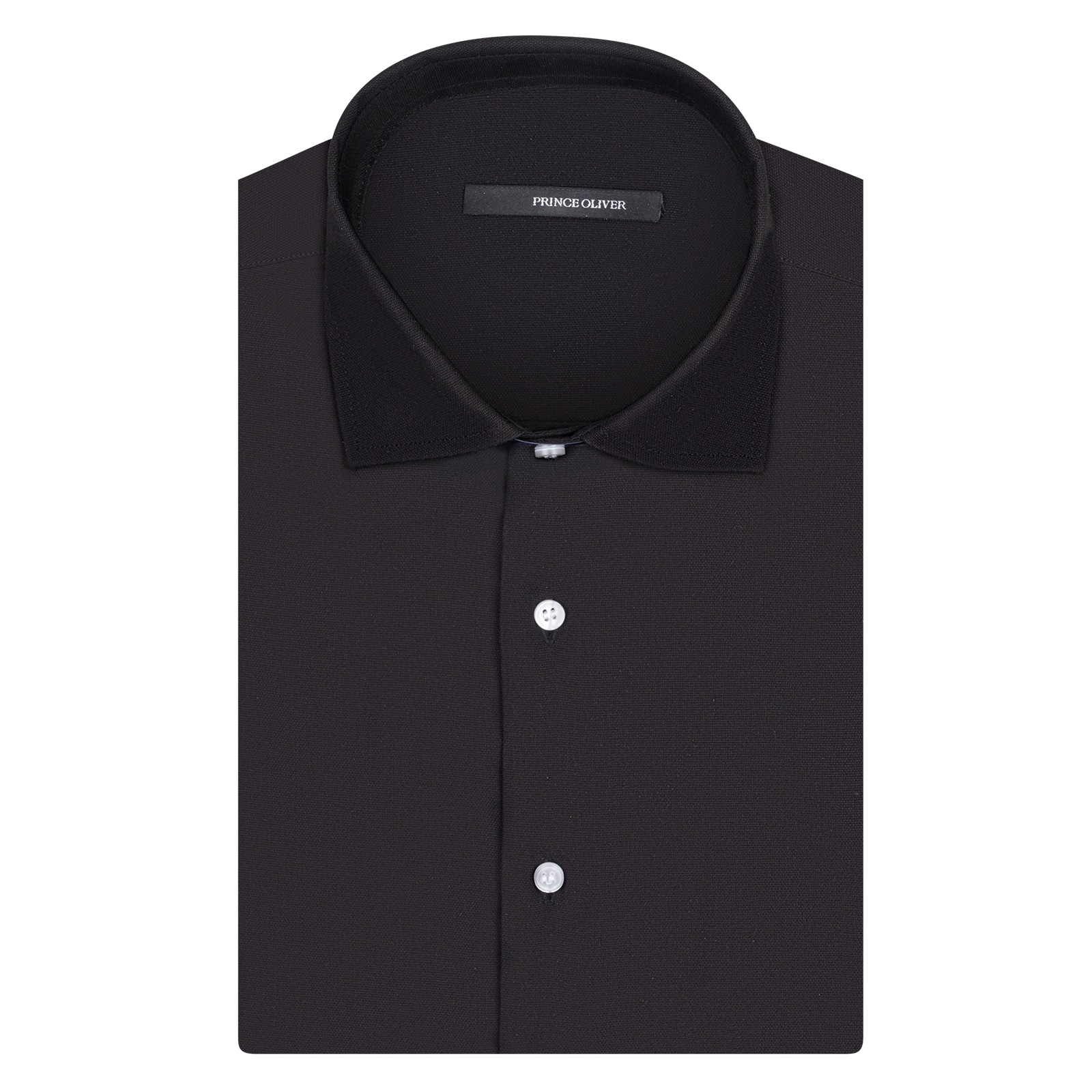 Prince Oliver Prince Oliver Πουκάμισο Μαύρο 100% Cotton (Modern Fit)