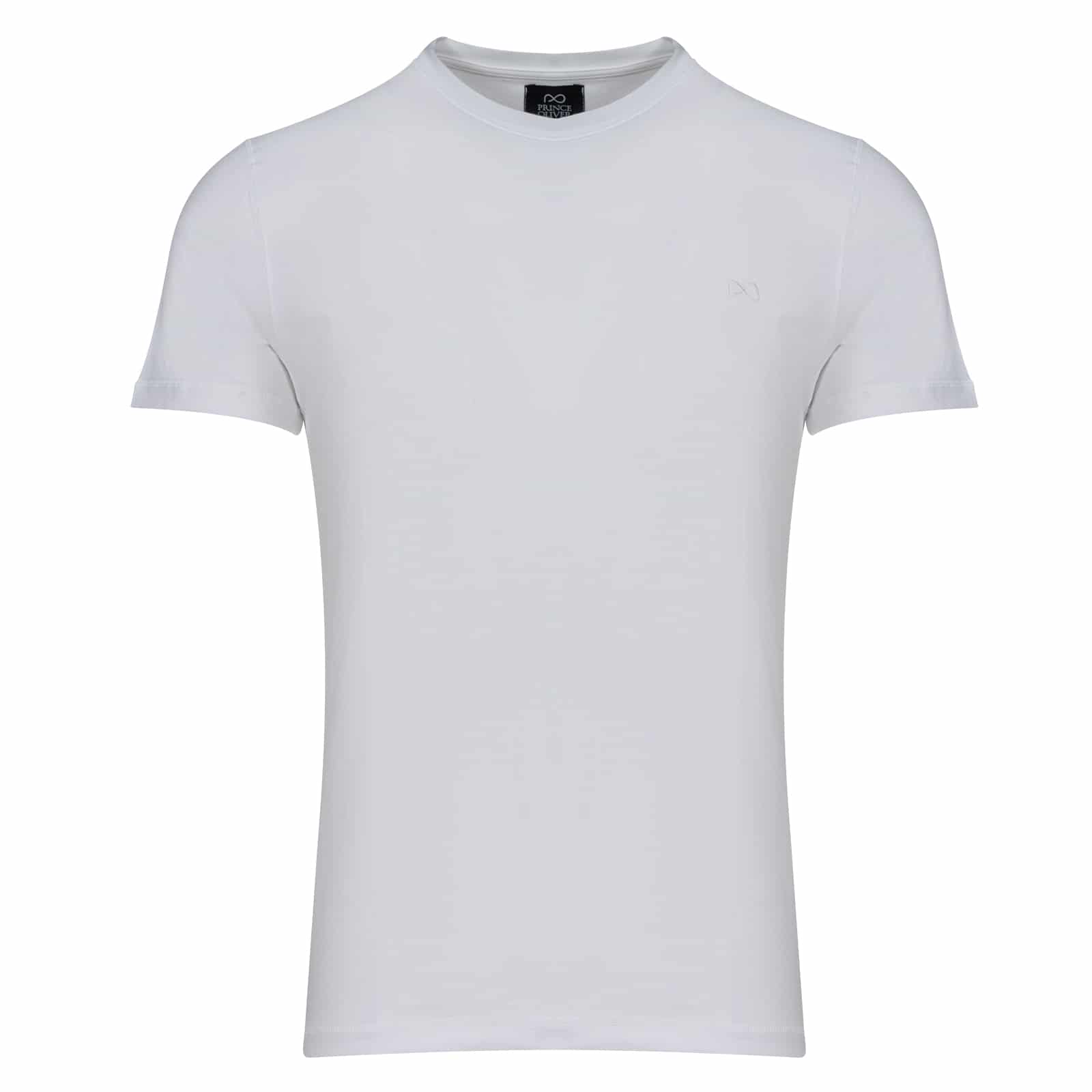 Men > Ένδυση > T-Shirts Men Premium T-Shirt Λευκό Round Neck (Slim Fit)