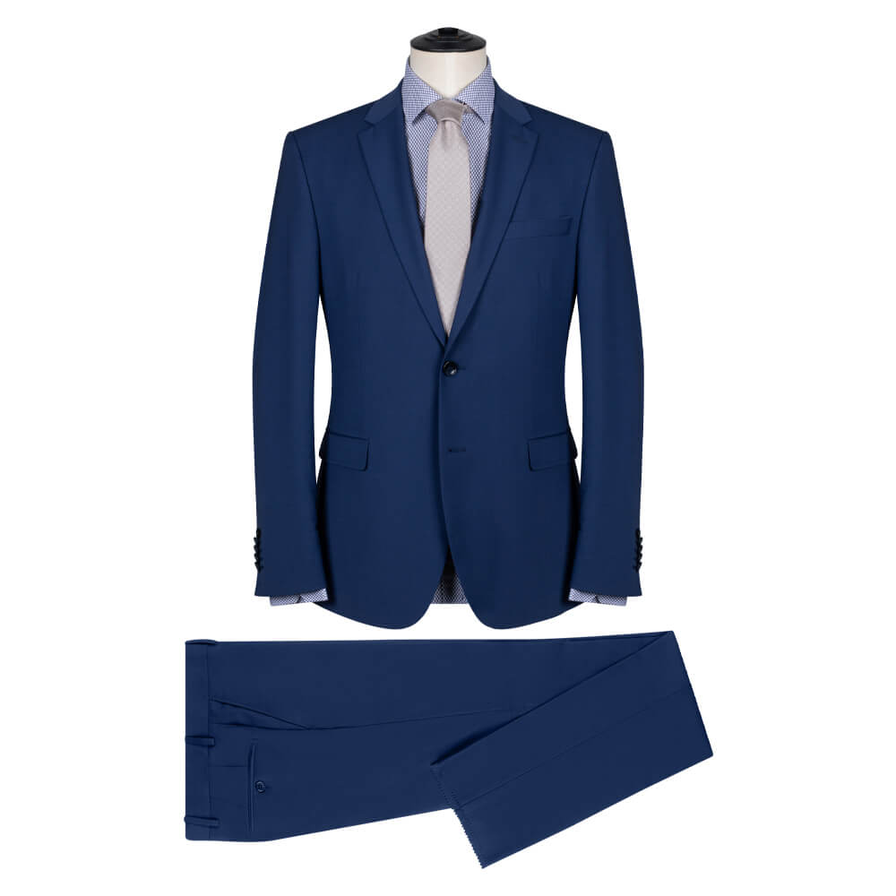 Prince Oliver Κοστούμι Μπλε 100% Wool Super 100s (Modern Fit)