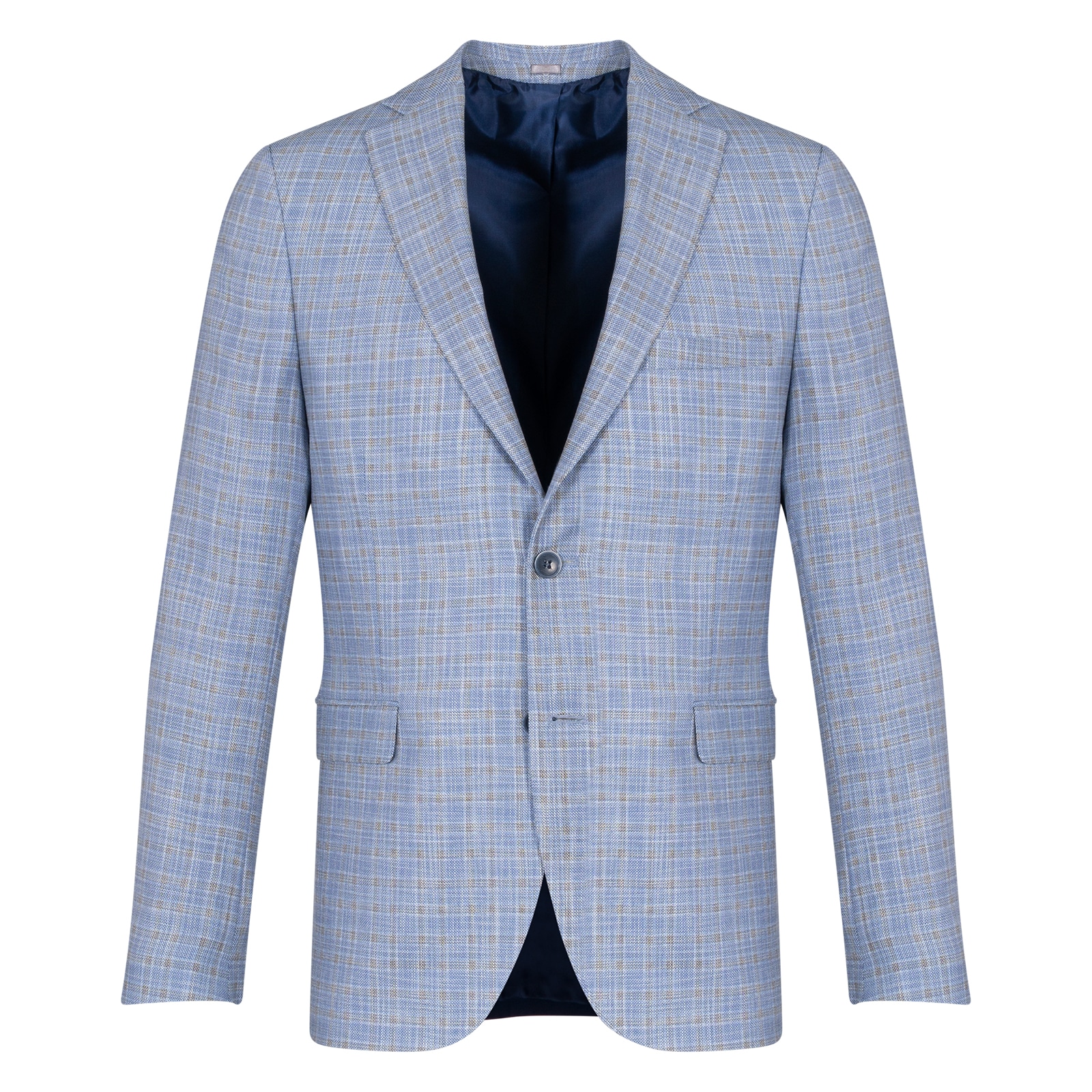 Light blue sales checkered blazer