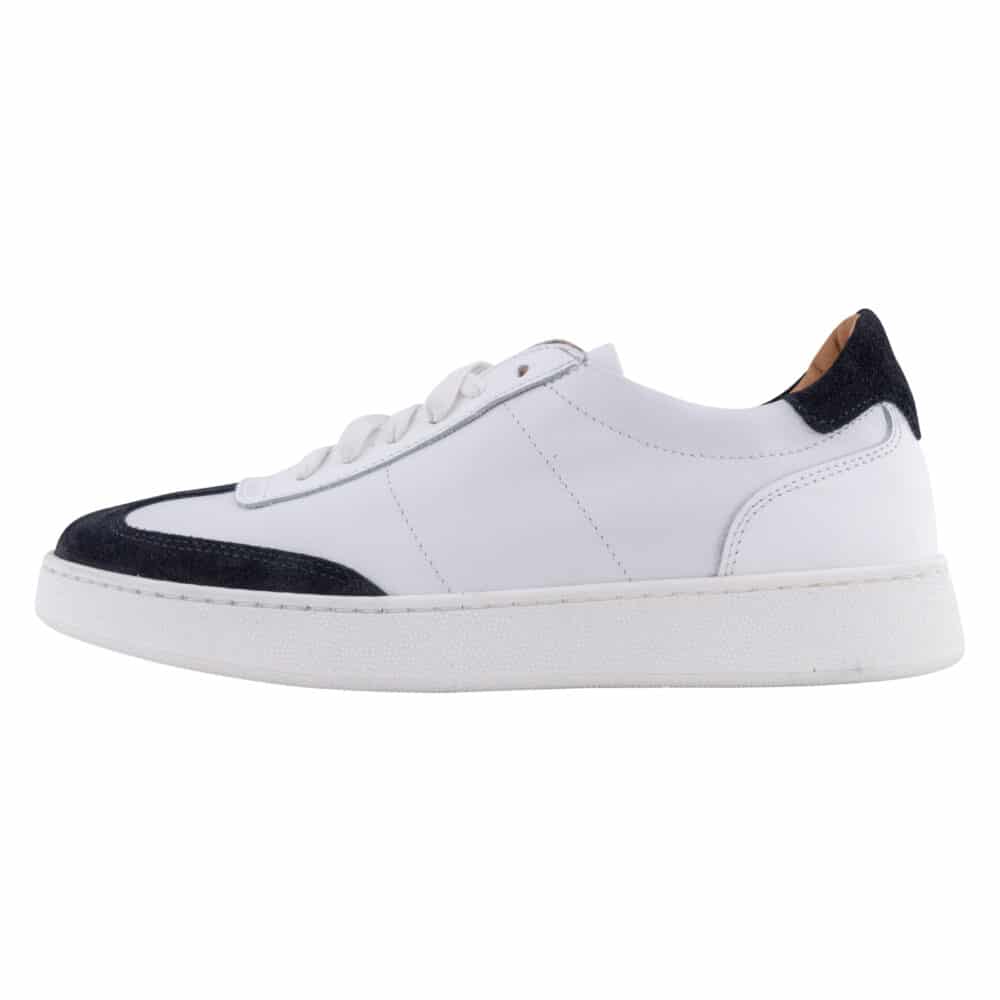 Casual Low-top Λευκό Sneakers με Μαύρο Suede Λεπτομέρειες 5