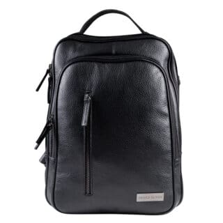 Men Prince Oliver Ανδρικό Σακίδιο Πλάτης Backpack Μαύρο Δερμάτινο “Original Leather”