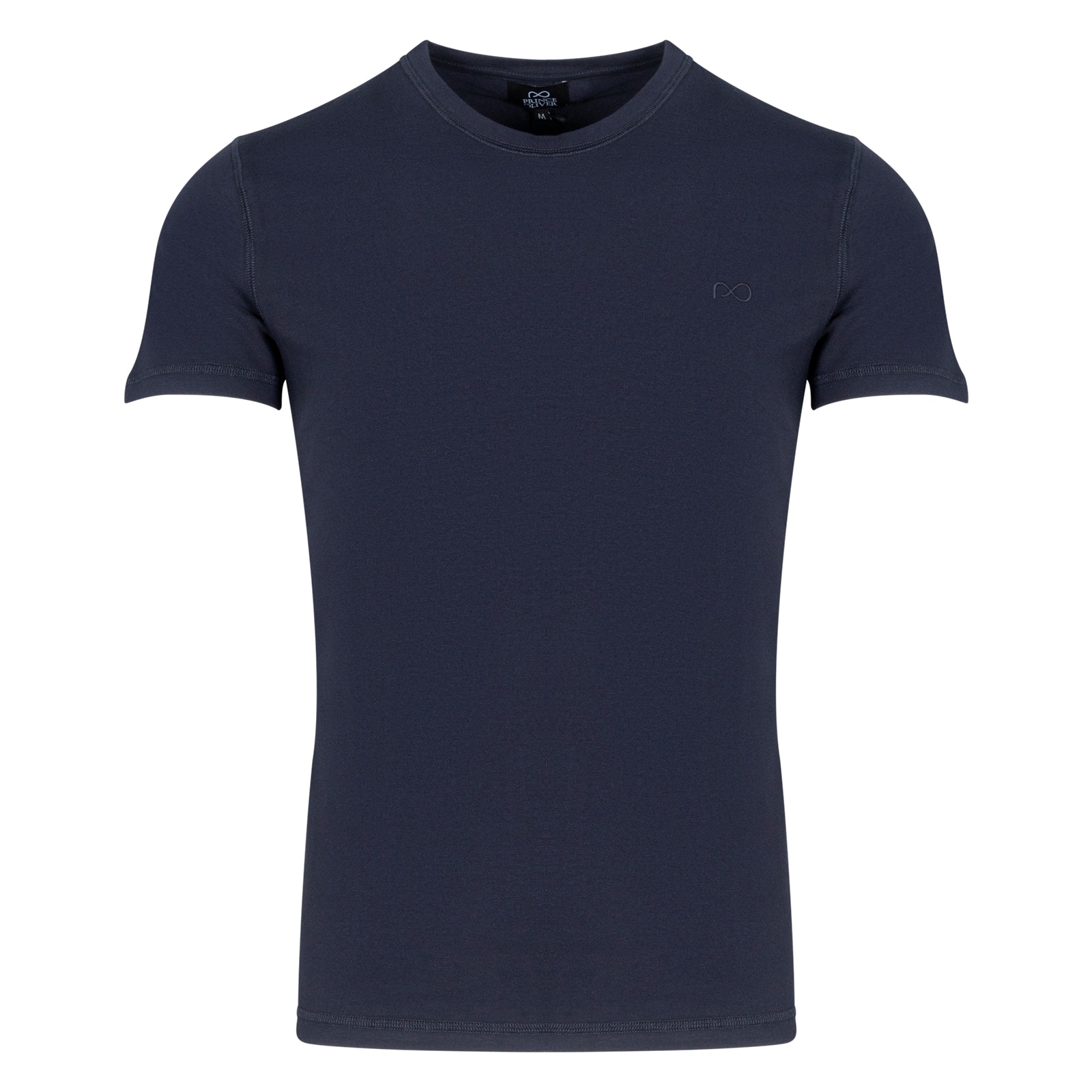 Premium Dark Blue Round Neck T-Shirt (Slim Fit) - Prince Oliver