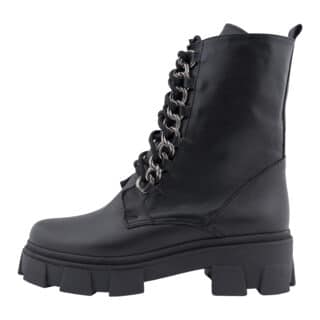 Casual Μαύρα Biker Boots 100% Leather