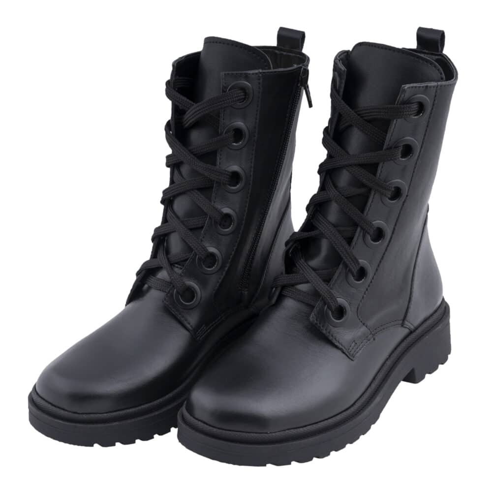 Casual Μαύρα Biker Boots 100% Leather 8