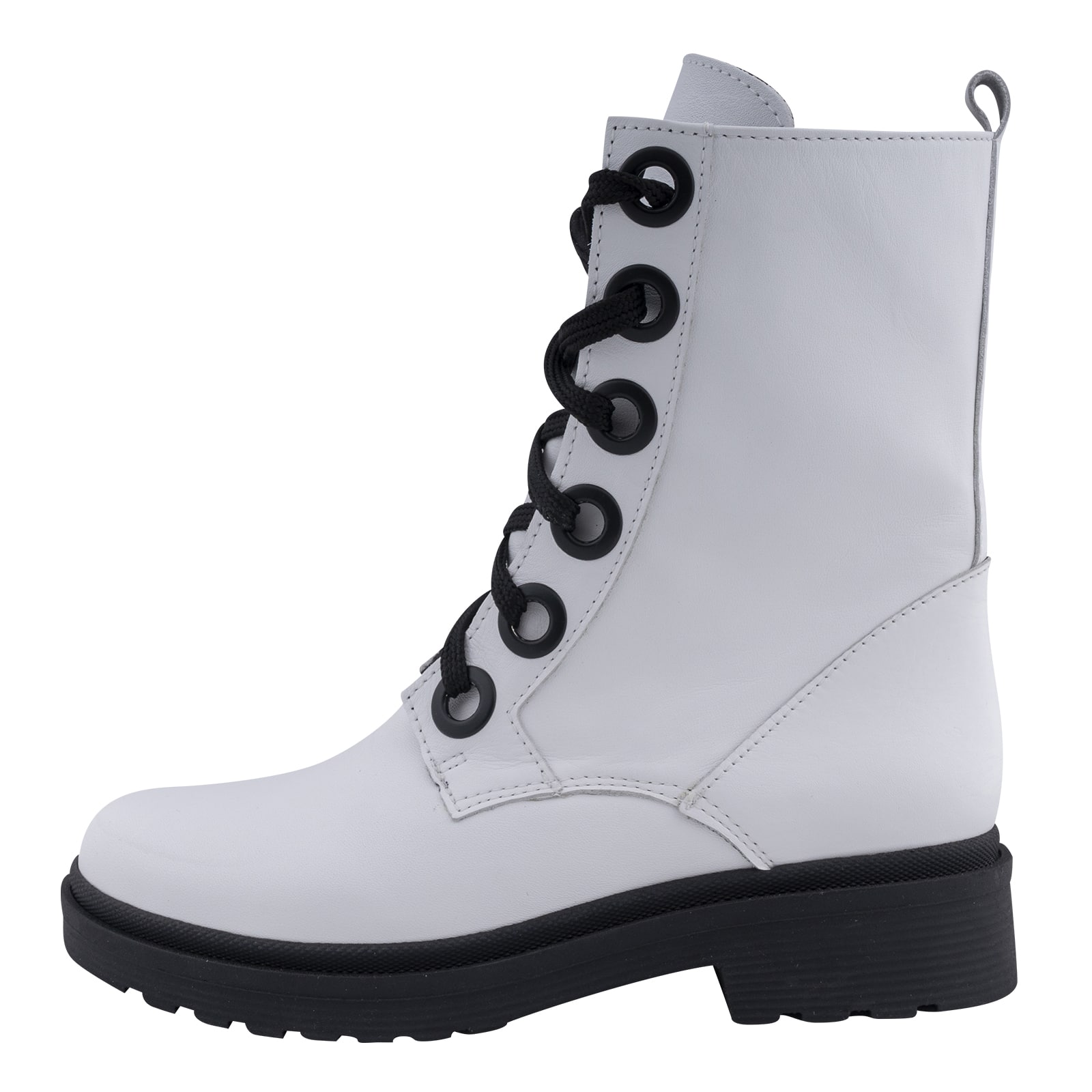 Casual > Women > Γυναικεία Παπούτσια Λευκά Biker Boots 100% Leather New Arrival