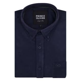 Men Πουκάμισο Κοτλέ Μπλε Σκούρο Button Down 100% Cotton (Comfort Fit)