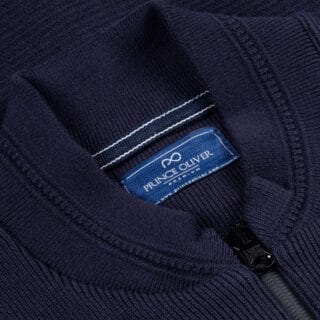 Men Premium Ζακέτα Μπλε με Fine Cotton Yarns & Μάο Γιακά (Modern Fit) 3