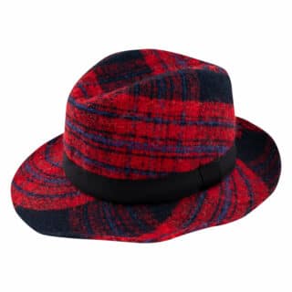 Men Καπέλο Fedora Plaid Κόκκινο/Μαύρο/Μπλε 3