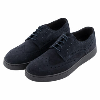 Casual Μπλε Brogue Σουέντ Comfortable Sneakers 3
