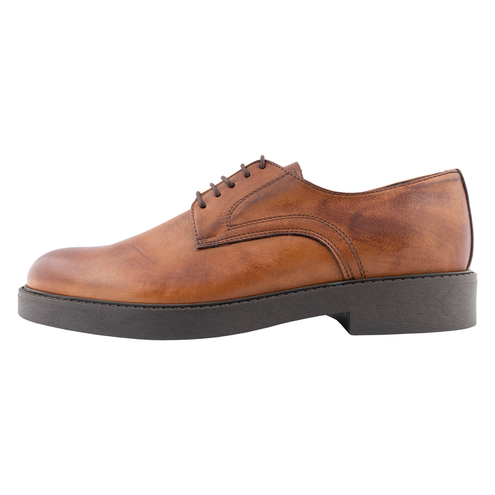 Prince Oliver Derby Καφέ Ανοιχτό Leather Shoes