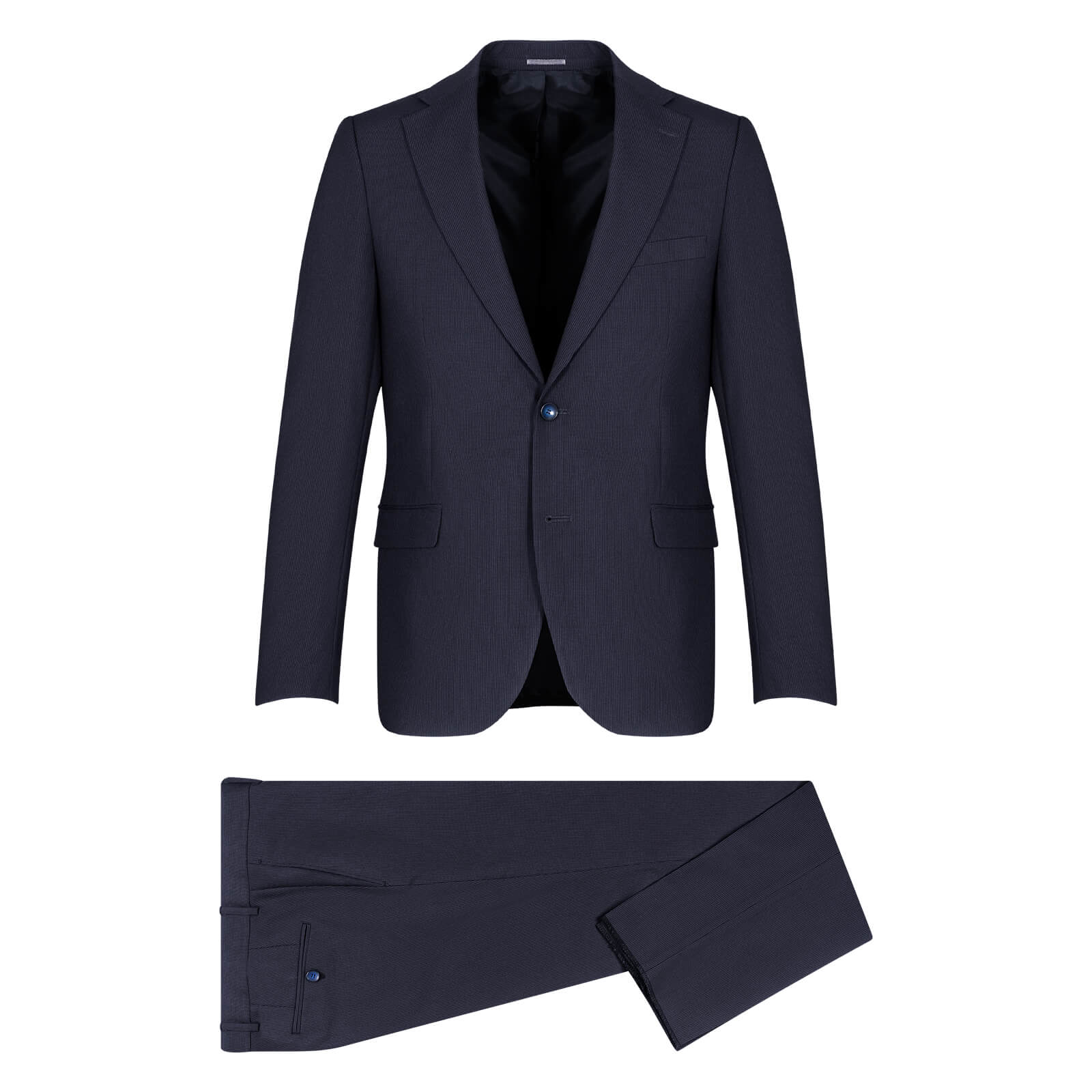 Prince Oliver Prince Oliver Κοστούμι μαύρο ριγέ 100% wool touch (Modern Fit)