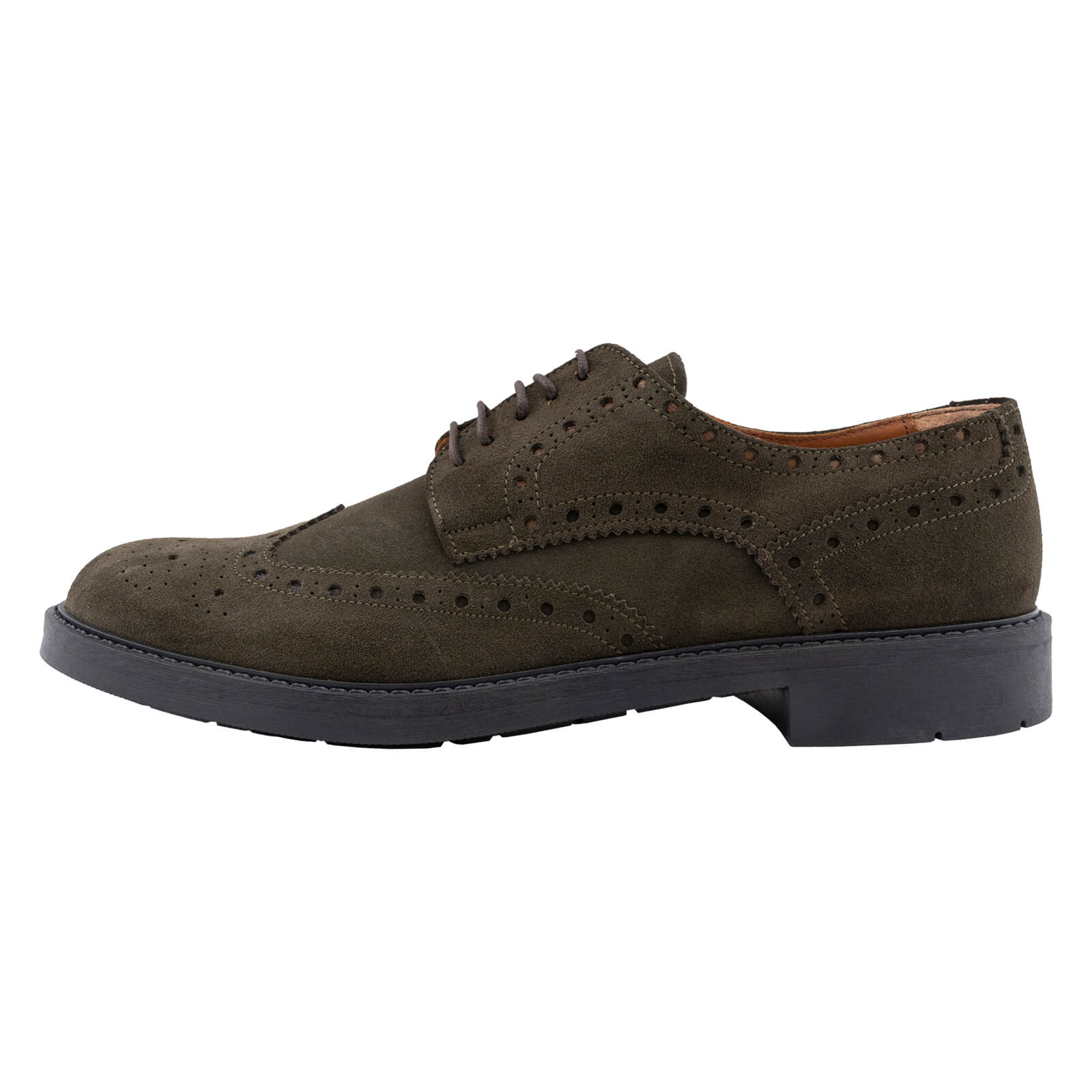 Πράσινο Σουέντ Brogue Leather Shoes