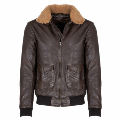 Aviator Δερμάτινο Καφέ 100% Buffalo Leather Jacket (Modern Fit)