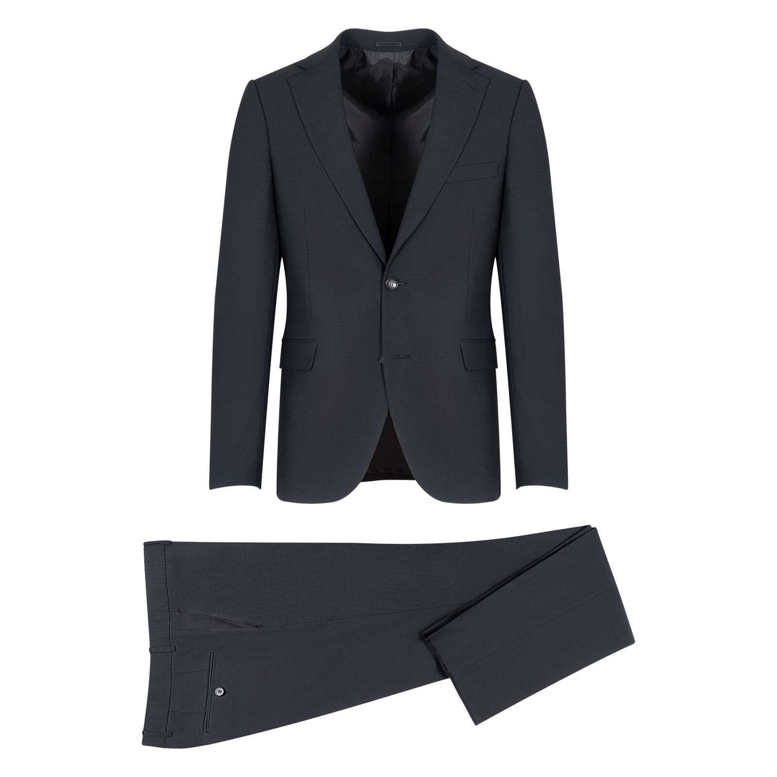 Men > Ένδυση > Κοστούμια Prince Oliver Κοστούμι Μαύρο με Μικροσχέδιο Virgin Wool (Modern Fit) NEW COLLECTION