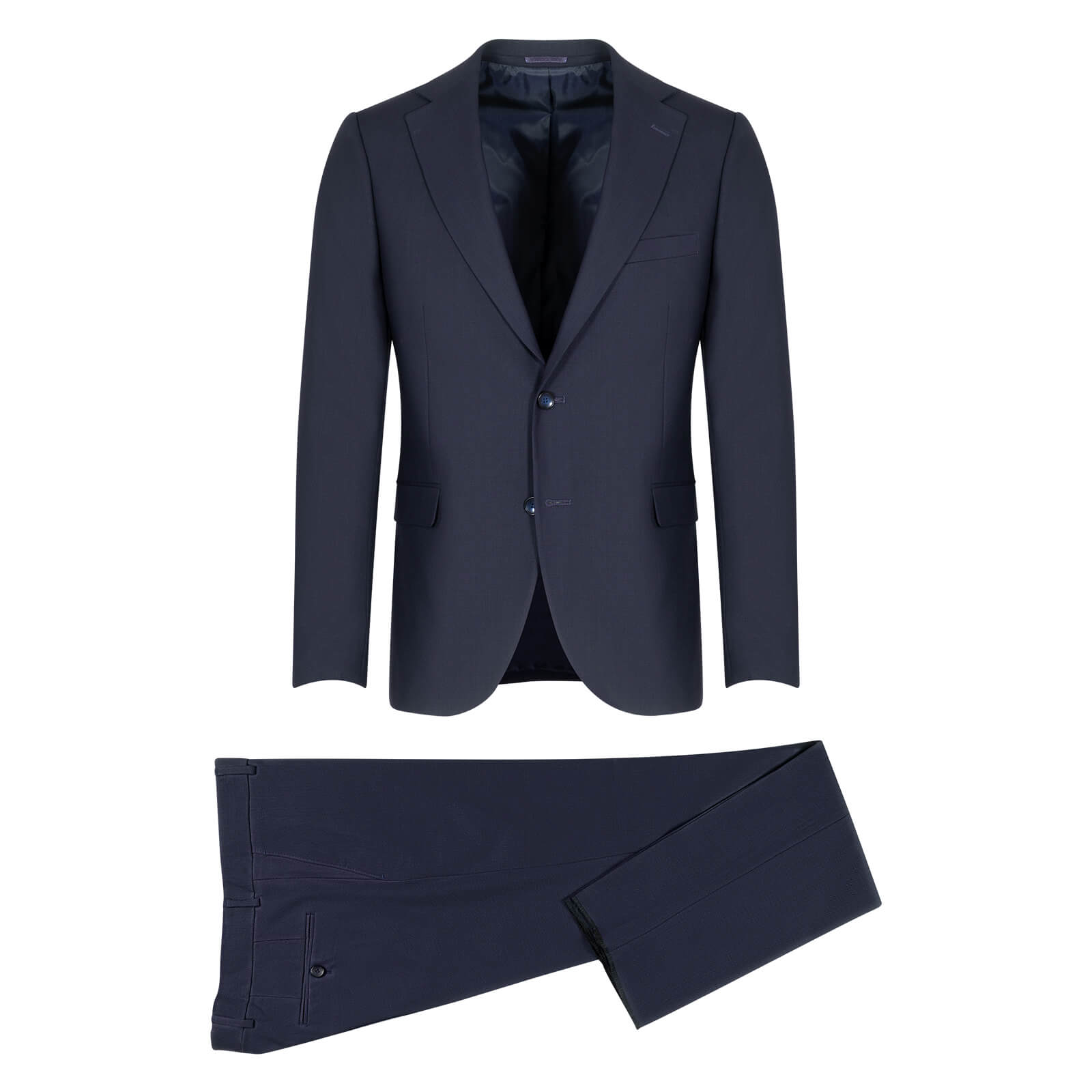 Prince Oliver Κοστούμι Μπλε με Μικροσχέδιο 100% Wool Super 120s (Modern Fit)