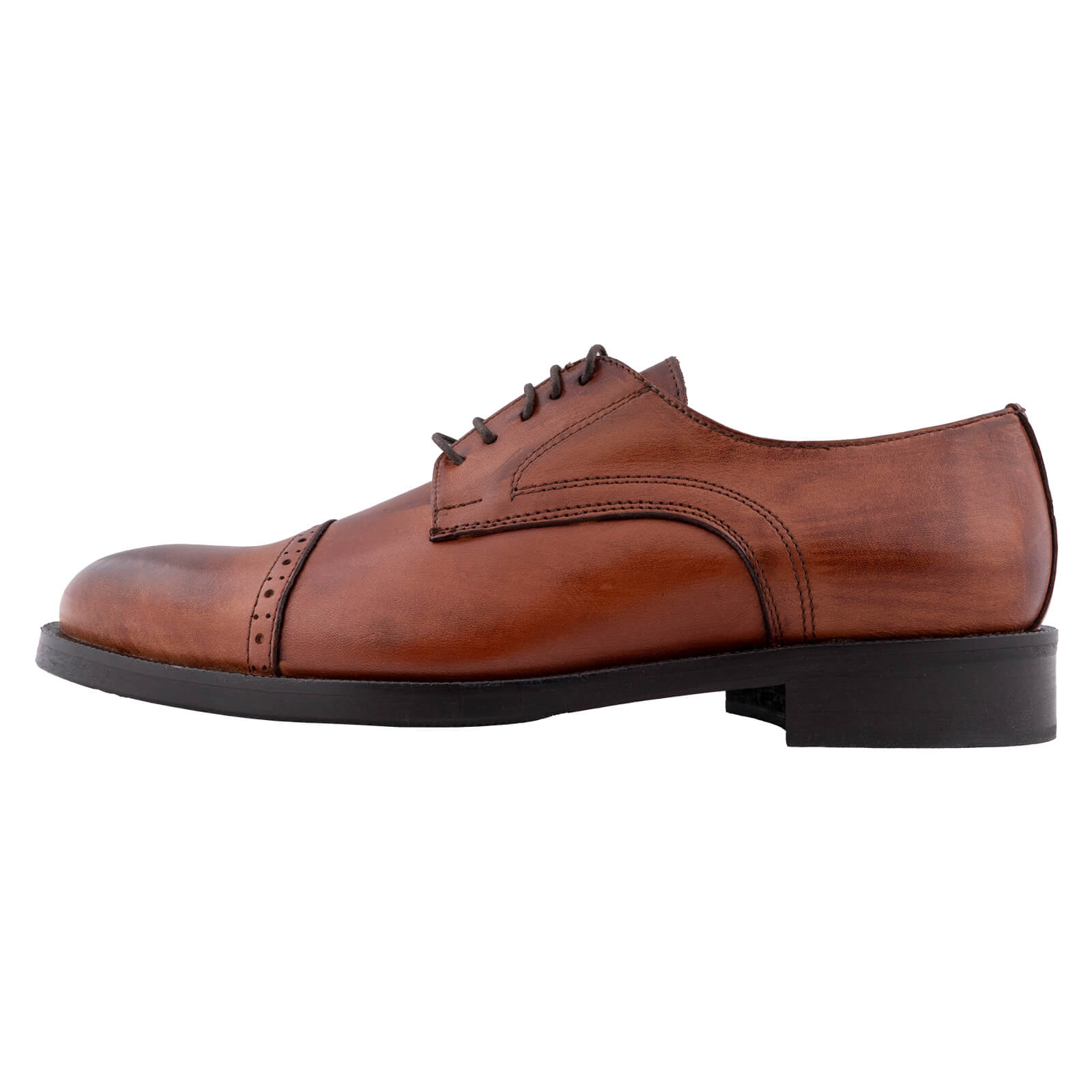 Prince Oliver Καφέ Brogue Leather Shoes Καφέ