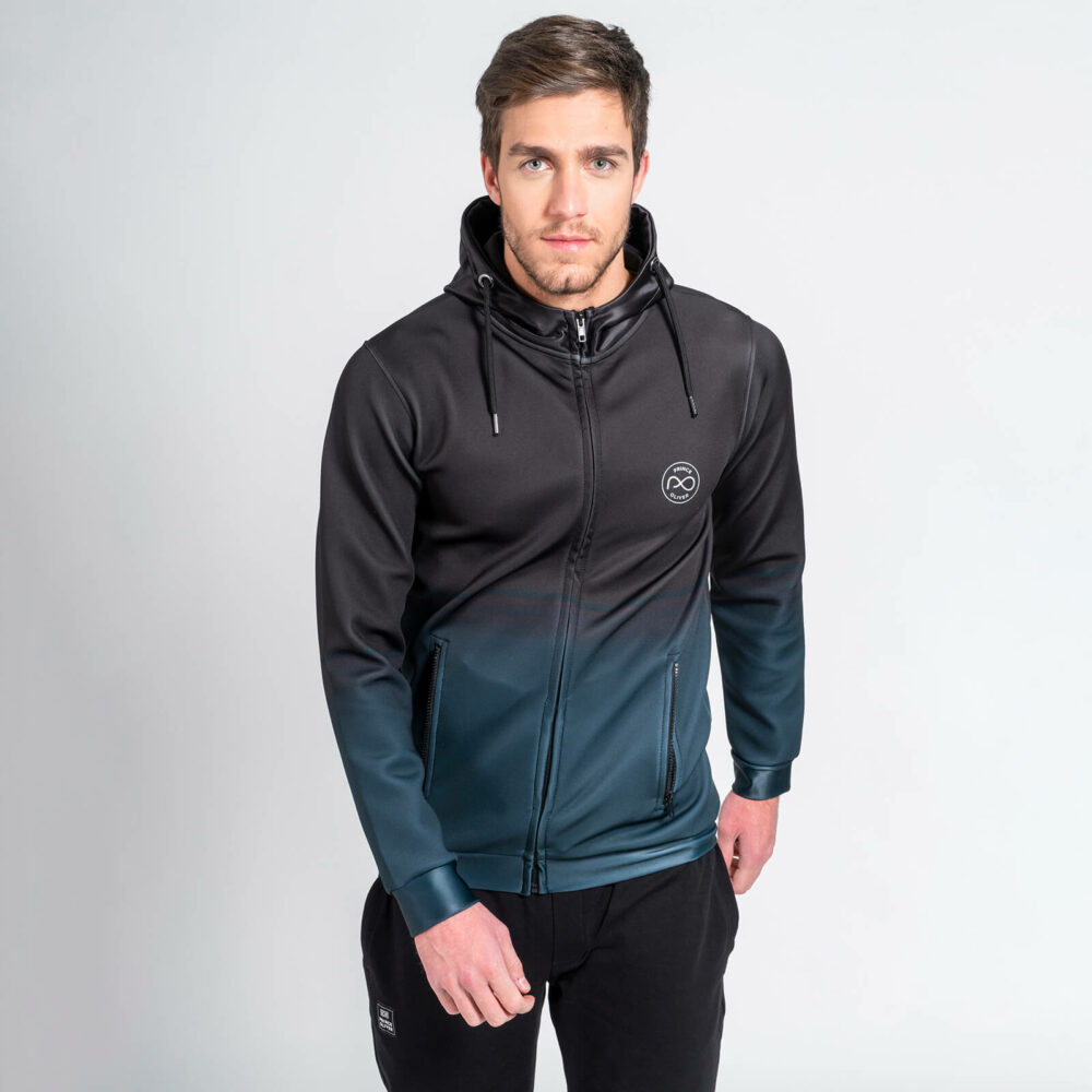 Men Fashion Ντεγκραντέ Micro tech hoodie μαύρη/πράσινη με κουκούλα (Modern Fit) 10