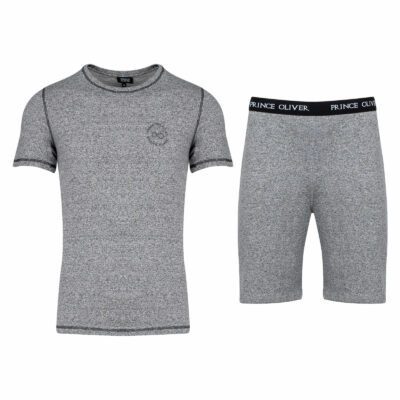 Σετ Ανδρικής Κοντομάνικης Πιτζάμας Γκρι (Modern Fit)