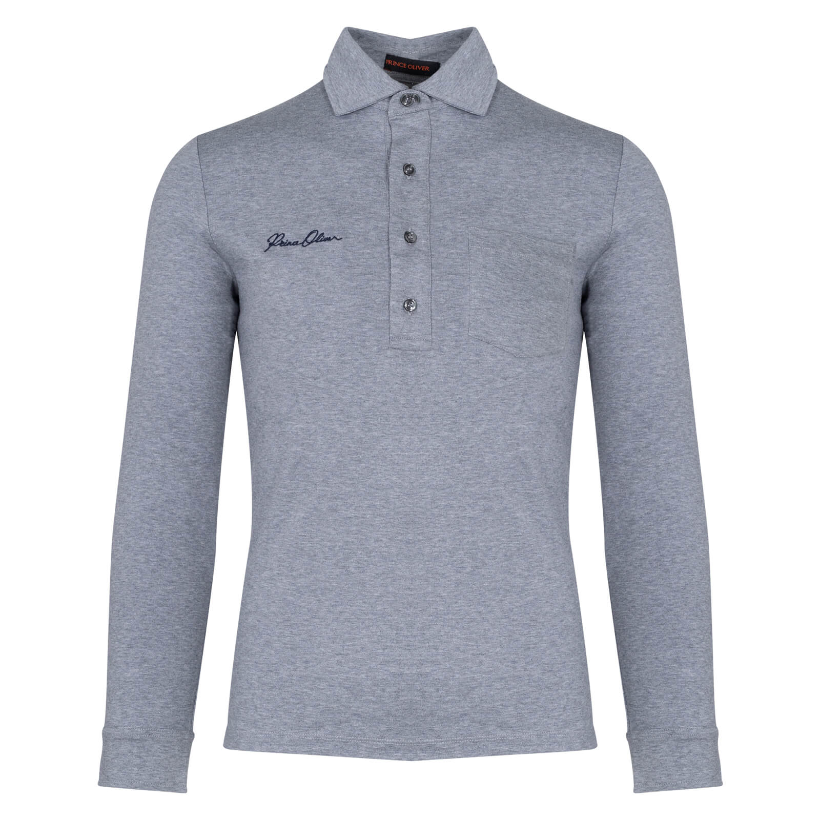 Prince Oliver Prince Oliver Polo Γκρι 100% Cotton (Regular Fit) Outlet