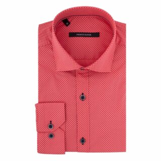 Clothing Prince Oliver orange shirt with micro design (Modern Fit)