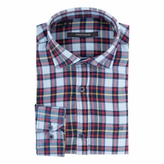 Clothing Prince Oliver check shirt white / blue / red / yellow 100% Cotton (Modern Fit)