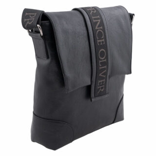 Men Prince Oliver Ανδρική τσάντα messengers bag μαύρη eco leather
