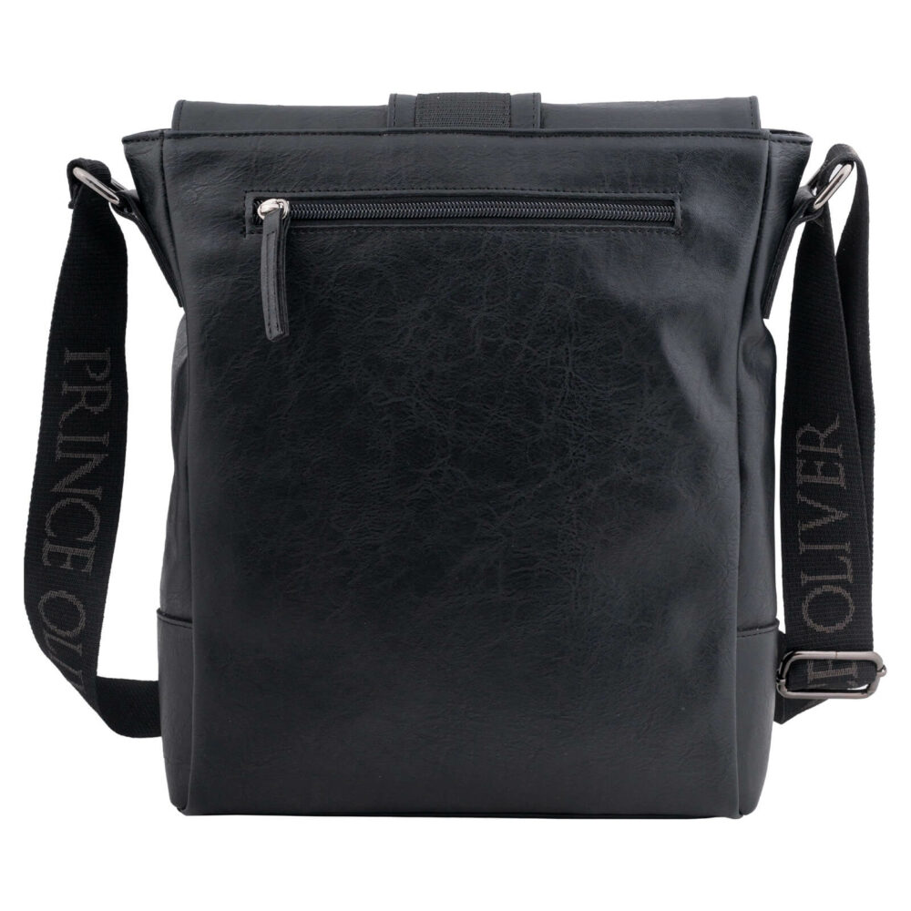 Men Prince Oliver Ανδρική τσάντα messengers bag μαύρη eco leather 7