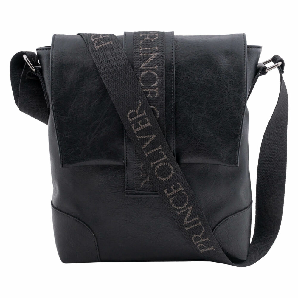Men Prince Oliver Ανδρική τσάντα messengers bag μαύρη eco leather 6