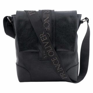 Men Prince Oliver Ανδρική τσάντα messengers bag μαύρη eco leather 3