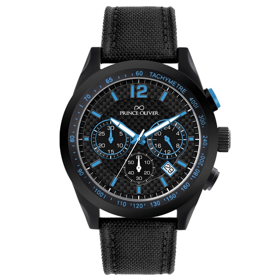 Men Prince Oliver Ανδρικό ρολόι “Carbon Blue” 4