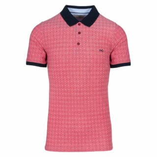 Clothing Prince Oliver Premium Red Polo Shirt with Micro Design 100% Cotton (Modern Fit)