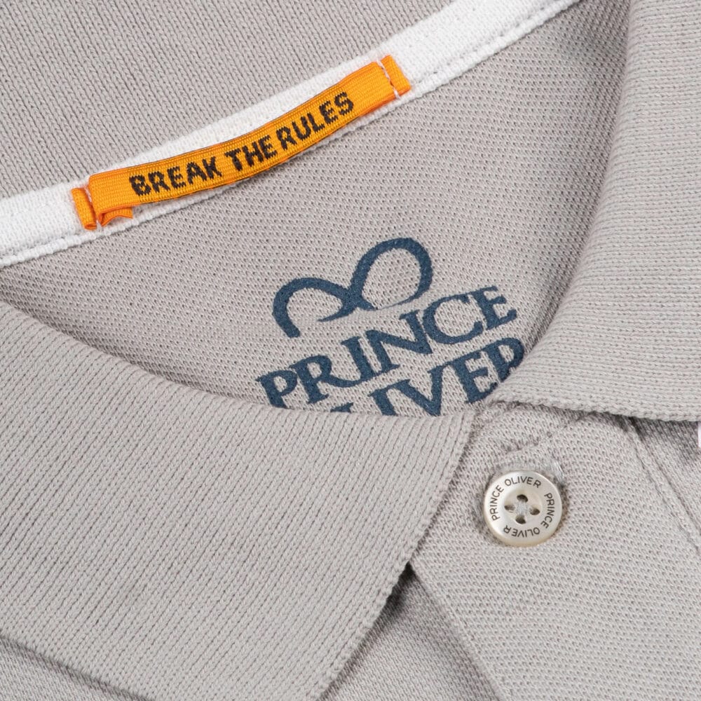 Men Prince Oliver Essential Polo Pique Γκρι Ανοιχτό 100% Cotton (Regular Fit) 7