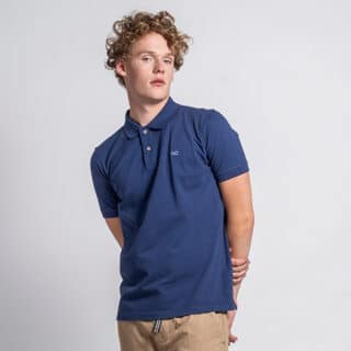 Clothing Prince Oliver Essential Indigo Blue Polo Pique Shirt 100% Cotton (Regular Fit)