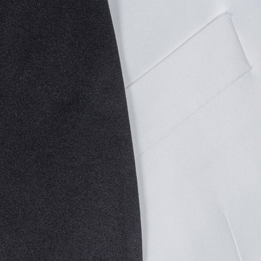 Men Prince Oliver Σμόκιν-Tuxedo Λευκό/Μαύρο με Shawl Σατέν Πέτο (Modern Fit) 20