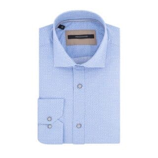 Clothing Prince Oliver Light Blue Shirt With Micro Design (Modern Fit)
