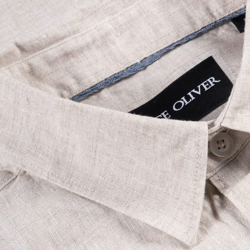 Linen Collection Prince Oliver Πουκάμισο Μπεζ 100% Λινό (Modern Fit) 3
