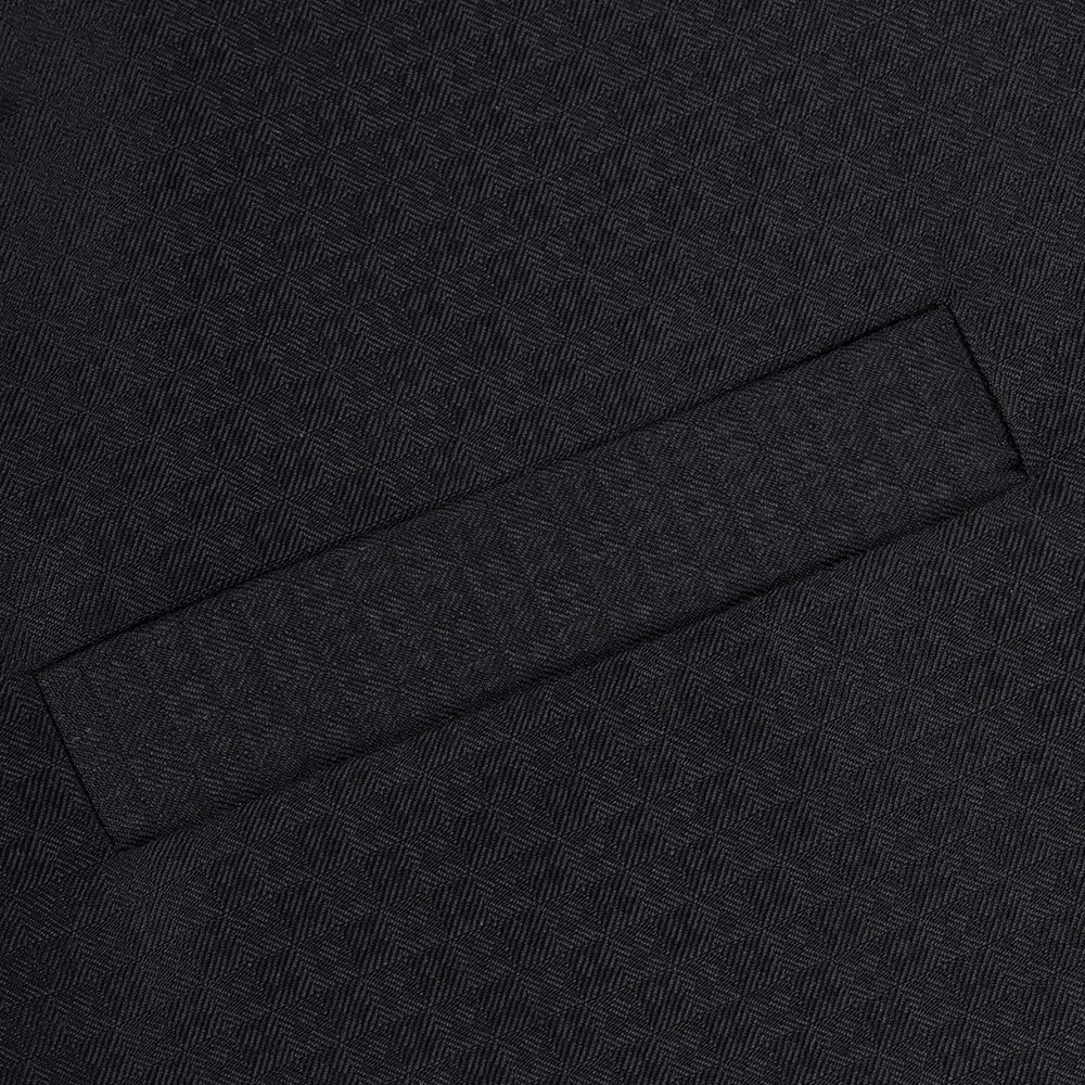 Men Prince Oliver Γιλέκο Μαύρο Με Μικροσχέδιο Five Buttons 100% Wool (Modern Fit) 10