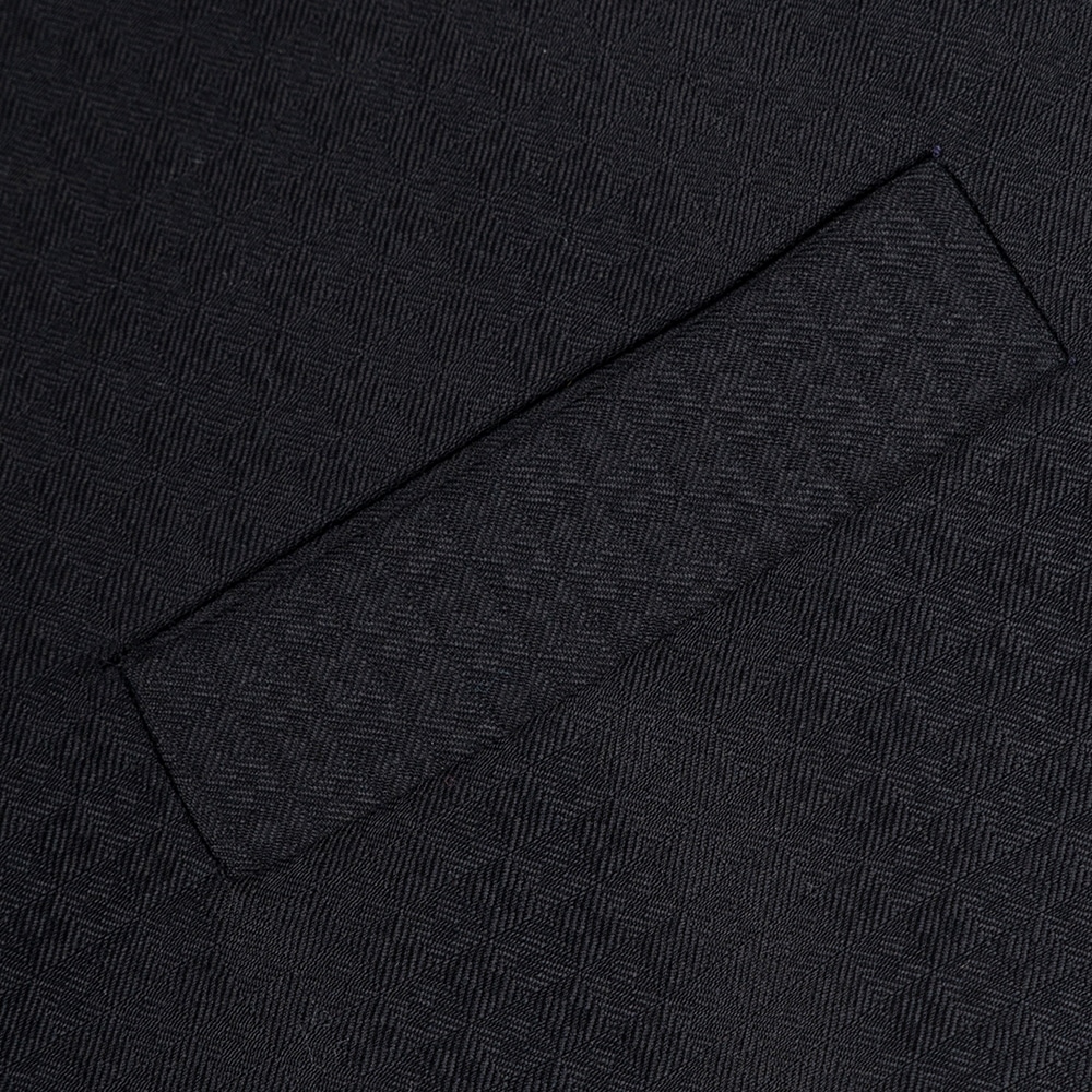 Men Prince Oliver Γιλέκο Μαύρο Με Μικροσχέδιο Five Buttons 100% Wool (Modern Fit) 9