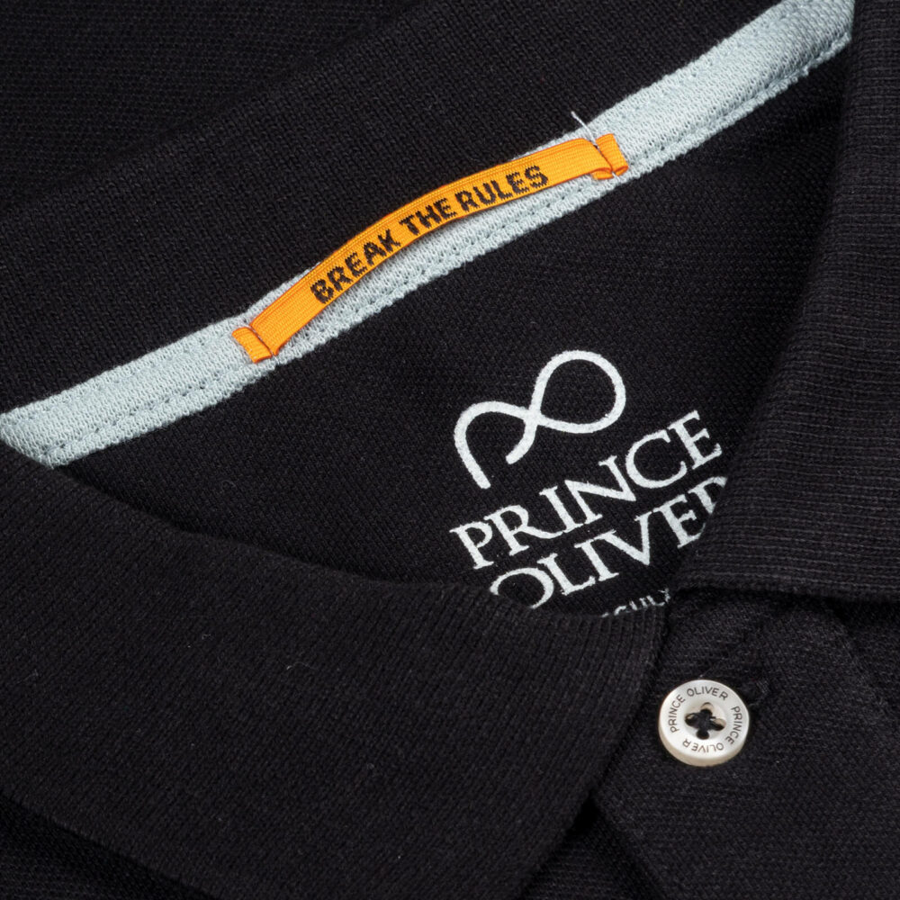 Men Prince Oliver Essential Polo Pique Μαύρο 100% Cotton (Regular Fit) 5