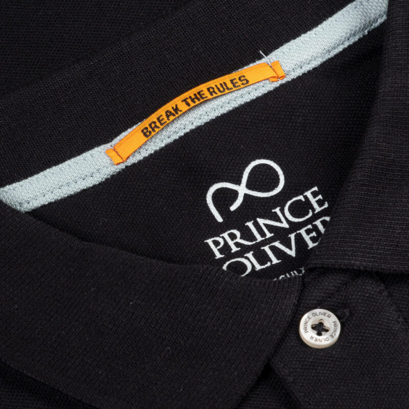 Men Prince Oliver Essential Polo Pique Μαύρο 100% Cotton (Regular Fit) 3
